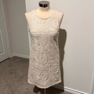 Forever 21 Cream Embroidered Mini Dress